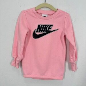 Nike Kids Pink Long Sleeve‎ Sweatshirt Tunic Logo Size 2T Toddler Girls Logo
